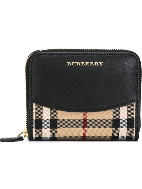 burberry small zip wallet|Burberry wallet with id window.